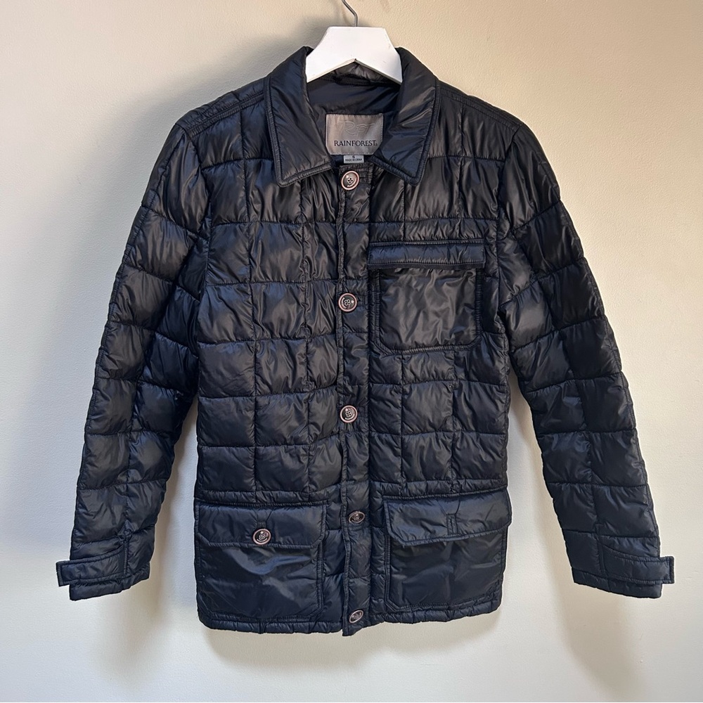 Rainforest ~ Men’s Small Quilted Thermolite Water Resistant Puffer Coat